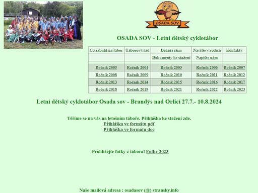 osada sov, letni detsky tabor, detske tabory, cyklotabor, letovice