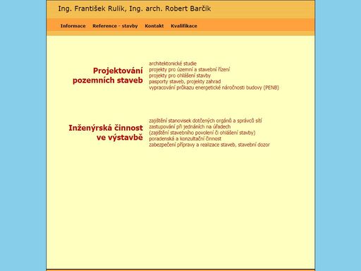 ing. františek rulík, projektování staveb, html