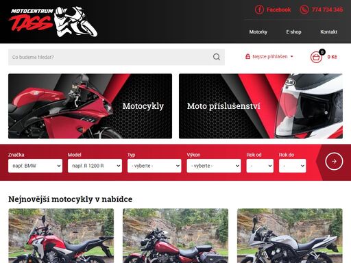 motorky jsou naše vášeň. a je nám ctí sdílet zálibu v rychlé jízdě na dvou kolech i s našimi zákazníky. motocentrum tass zprostředkovává dovoz a prodej motocyklů, přileb, moto oblečení a příslušenství na motorku, díky kterému si klienti mohou...