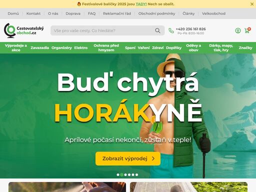 největší obchod s cestovatelským vybavením. kamenná prodejna v praze. vše pro vaše cesty: zavazadla, organizéry, repelenty, moskytiéry, zámky, elektronika, pláštěnky, obaly na kufry, dárky pro cestovatele a další!
