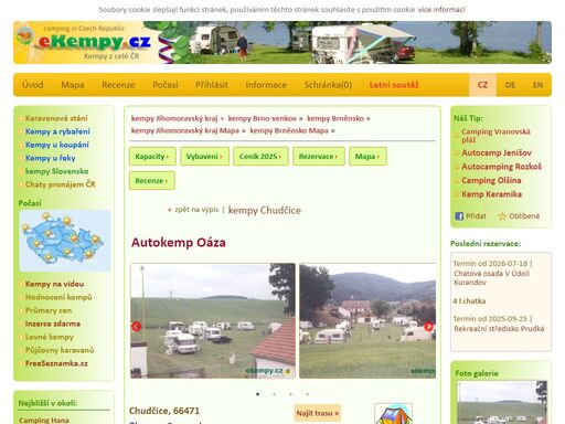autokemp oáza chudčice, brno-venkov, náš kemp s téměř 20-letou tradicí funguje od 01.05. do 30.09. nonstop cel?.. informace, ceny, foto, mapa, hodnocení, online rezervace levněji u majitele, ubytování.. bungalovy, kempová místa, karavany, chatky, pokoje, apartmány, mobilní domy, stany