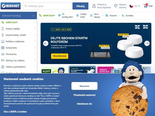 mironet.cz - internetový obchod - mobily a tablety, počítače, komponenty, sítě, herní zóna, příslušenství, elektronika, hračky, hobby, domácnost, zahrada