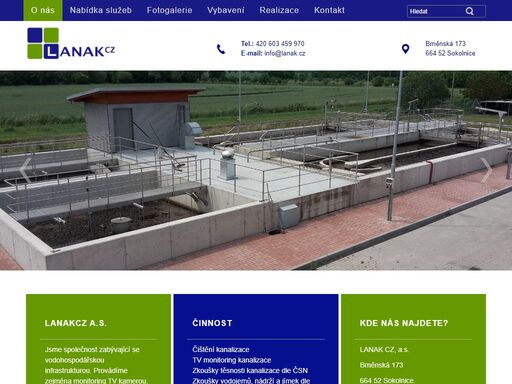čištění, monitoring a zkouška vodotěsnosti kanalizace. provozování kanalizace a čov.