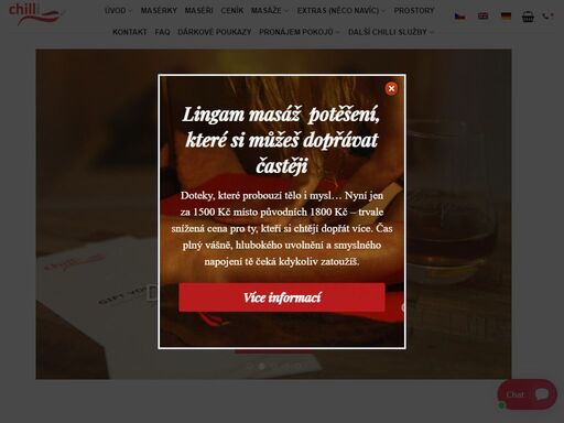 chilli salon nabízí smyslné erotické masáže pro dámy, pány i páry. pronájem prostor salónu pro různé akce - rozlučky se svobodou, večírky, milenecký azyl atd.