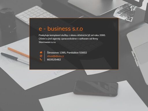 společnost e-business s.r.o. zajišťuje účetnictví, mzdy a personalistiku  pro pardubice, hradec králové, chrudim, prahu i celou čr. využijte našich účetních služeb, a my vám v souladu se zákonem poradíme jak platit jen za to, co je nezbytně nutné.