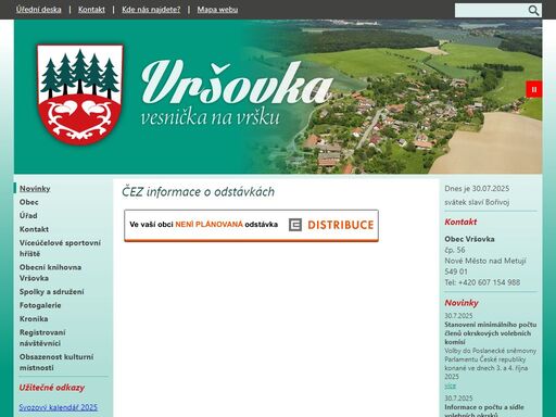 oficiální web obce vršovka