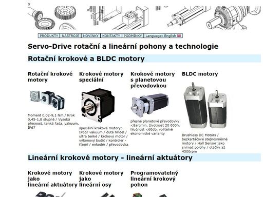 rotační a lineární pohony pro průmyslovou automatizaci.