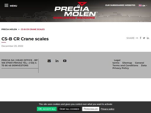 welcome to the website of precia molen, expert in products, systems and solutions dedicated to industrial and commercial weighing.