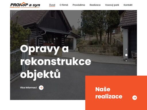 úvodní stránka prokop a syn s.r.o.