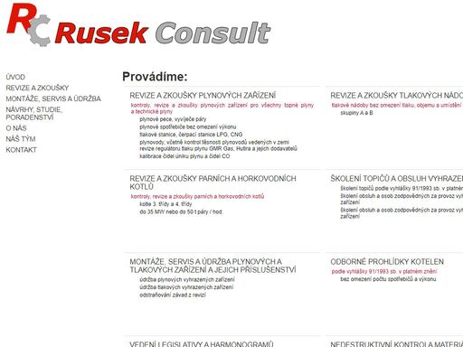 rusek consult - revize, zkoušky, údržba vyhrazených plynových a tlakových zařízení, kotelen, školení topičů