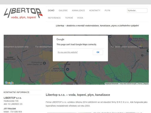 vodoinstalace, kanalizace, plynu a ústředního vytápění