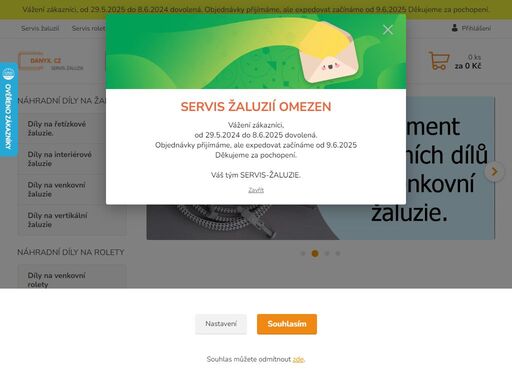 náhradní díly na žaluzie a rolety. servis žaluzií, rolet a sítí proti hmyzu.