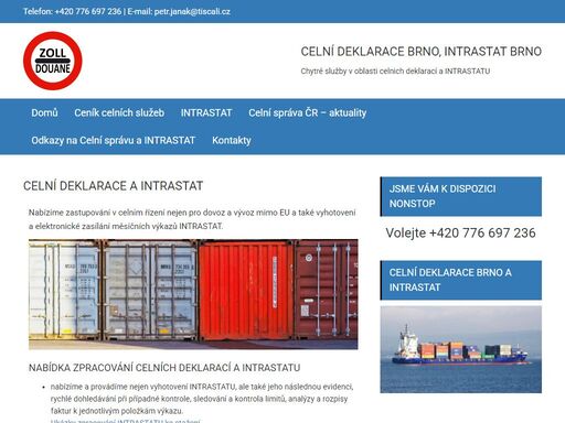 celní deklarace brno intrastat brno petr janák nabízí zastupování při vyhotovení a předávání výkazů intrastat a při celním řízení.