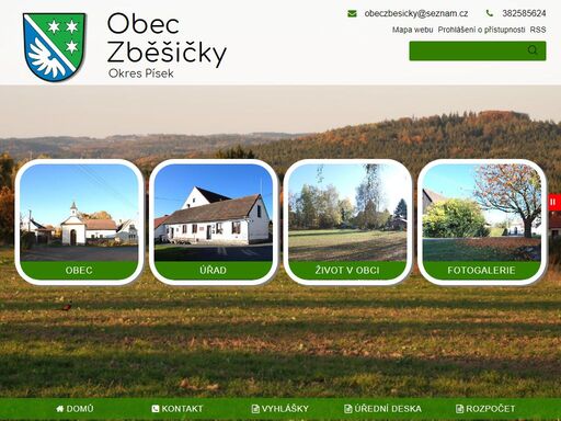 obec zběšičky,obecní úřad zběšičky oficiální web obce zběšičky
