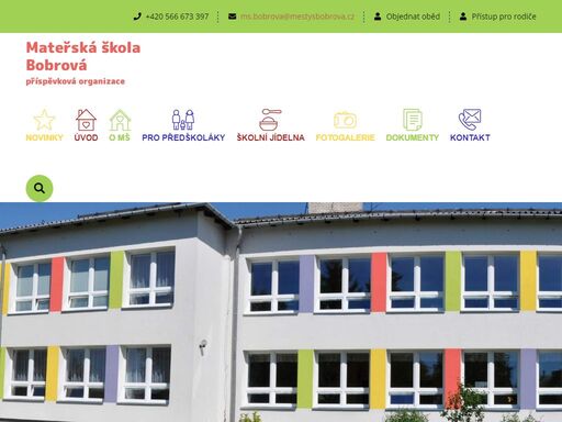 oficiální webové stránky mateřské školy bobrová