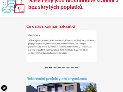 kvalitní internet v praze a středočeském kraji připojení až 1gbit bez omezení a bez výpadků digitální televize u vybraných tarifů od 129,- kč zařízení potřebné pro zavedení za zvýhodněnou cenu předplacený kreditový tarif pro příležitostné uživatele zvýšení bezpečnosti v síti pomocí služby whalebone nabídka tarifů