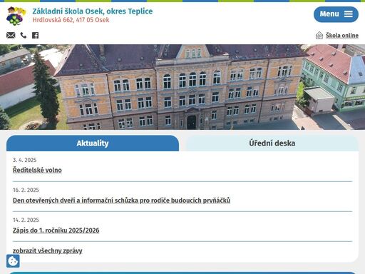 škola osek je úplná základní škola s devíti  postupnými ročníky. výuka je realizována ve dvou budovách. v nelsonské ulici, která se nachází nedaleko oseckého náměstí, je umístěn i. stupeň školy. v hrdlovské ulici je sídlo ii. stupně a vedení školy.