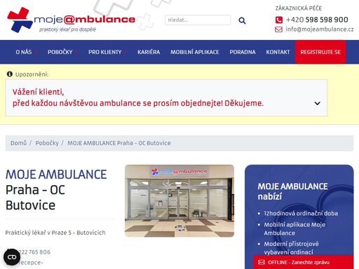 moje ambulance – největší síť ordinací praktických lékařů pro dospělé v čr. 12hodinová ordinační doba, online registrace i objednávka, hrazeno ze zp. 