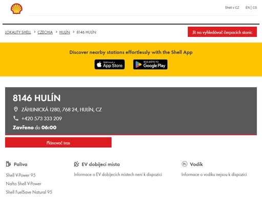 8146 hulín je čerpací stanice v oblasti hulín. tato stanice zahrnuje obchod a toalety.