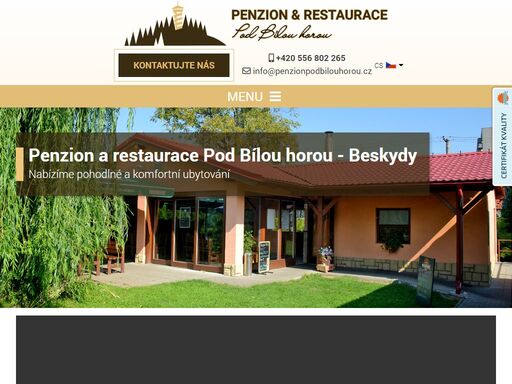 ubytování beskydy – penziony. penzion a restaurace rodinného typu s možností všestranného sportovního vyžití. krásné a levné ubytování v kopřivnici v penzionu v beskydech - penzion & restaurace pod bílou horou - kopřivnice