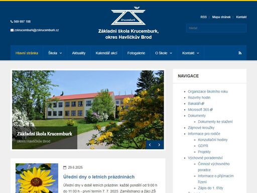 vítejte na základní škole krucemburk, okres havlíčkův brod