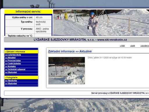 ski-mrakotín - lyžování, umělé zasněžování, vysočina, telč, lyžařské vleky, mrákotín