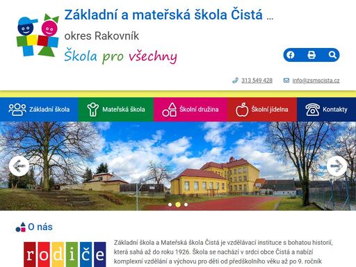 oficiální stránky zš a mš čistá