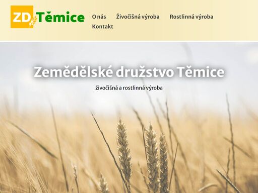 stránky zemědělského družstva těmice. rostlinná a živočišná výroba.
