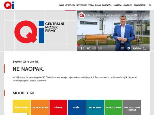 qi je centrální mozek firmy. jde o firemní informační a erp systém, který se díky unikátní technologii snadno přizpůsobí procesům firem z různých oborů.