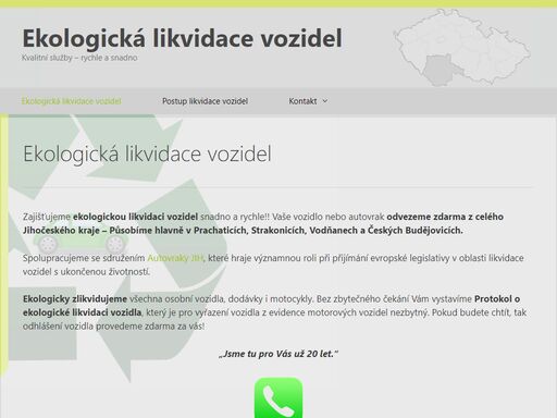 ekologická likvidace vozidel a autovraků v prachaticích a strakonicích. provádíme likvidaci zdarma i s odtahem. protokol o ekologické likvidaci vozidla.