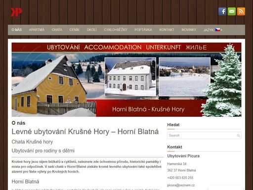 ubytování pro rodiny s dětmi krušné hory - ubytování picura. horská chata s možností vaření.