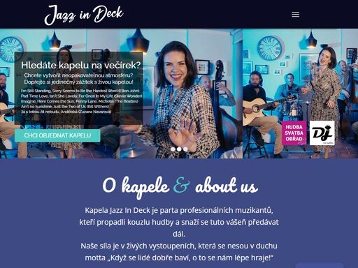 jsme originální party kapela na svatbu. dopřejte si jedinečný zážitek s živou hudbou! zjistěte o nás více ?? 737 800 467 ?? booking@jazzindeck.com