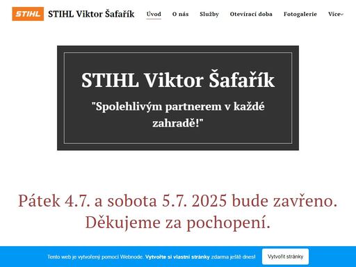 autorizovaný prodej a servis zahradní a lesní techniky stihl a dakr s dlouholetou zkušeností.