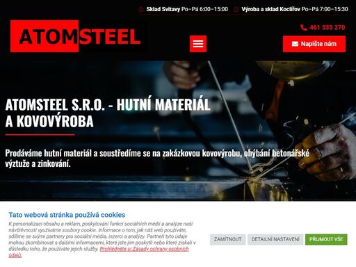 v atomsteel s.r.o. jste na správném místě, pokud hledáte hutní materiál nebo kvalitní firmu, která se zabývá kovovýrobou.