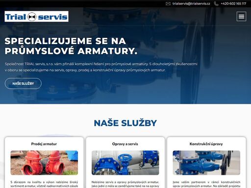 specializujeme se na průmyslové armatury.