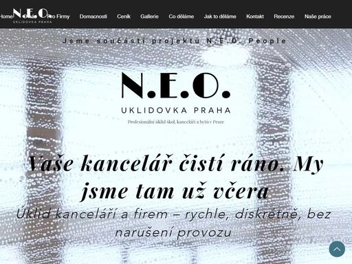 n.e.o. úklidovka – úklidová firma s 10 lety zkušeností. nabízíme profesionální úklid škol, školek, kanceláří a bytů v praze. rychlý servis, lidský přístup. objednejte si bez starostí.