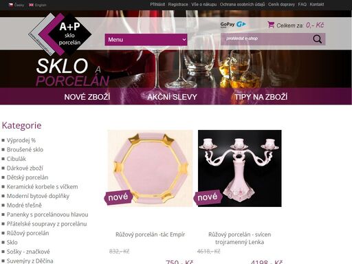 internetový obchod se sklem a porcelánem. po internetu si u nás můžete objednat užitkový i dekorativní porcelán, užitkové i dekorativní sklo, keramiku...