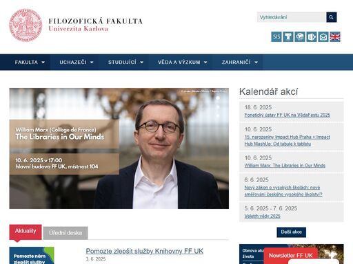 filozofická fakulta univerzity karlovy je tradičním centrem české vzdělanosti. ff uk vznikla jako fakulta svobodných umění v rámci univerzity díky zakládací listině karla iv. ze dne 7. dubna 1348.