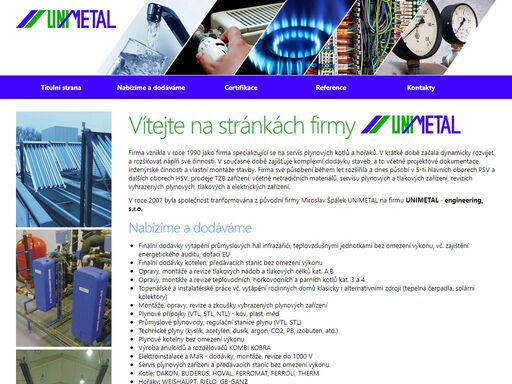 technická zařízení budov, servis a revize plynových a tlakových zařízení