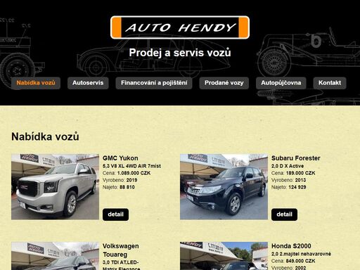 prodej a výkup osobních i užitkových vozidel. kompletní servis vozidel všech značek, opravy havarovaných vozidel včetně vyřízení pojistných událostí, výměny čelních skel, pneuservis včetně uskladnění pneumatik