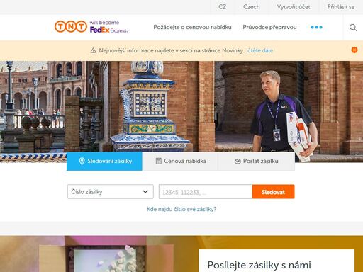 vítejte v tnt express. nabízíme door-to-door zasílání do více než 200 zemí – propojujeme lidi a firmy napříč celým světem.
