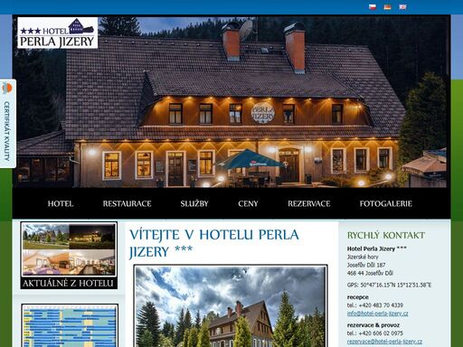 hotel perla jizery nabízí levné a kvalitní ubytování v jizerských horách v malebné horské vesničce josefův důl.