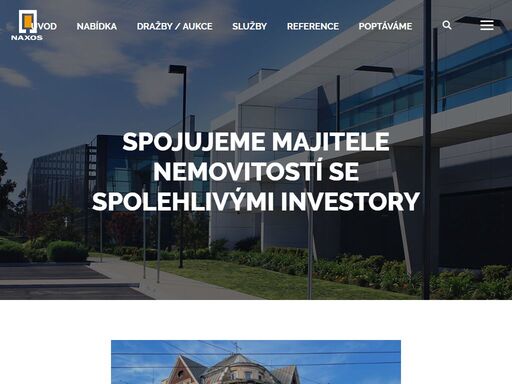 reality a investice. naxos poskytuje své služby pro komerční nemovitosti, průmyslové areály, prodeje podniků, insolvence.