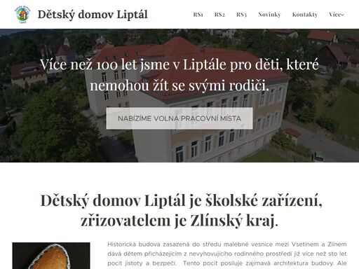 dětský domov liptál je školské zařízení, zřizovatelem je zlínský kraj.