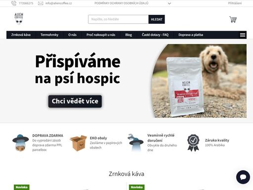 obchod s kvalitní výběrovou zrnkovou kávou. najdete u nás fair trade 100% arabiku z různých koutů světa. tak skvělé kafe jste ještě neměli.