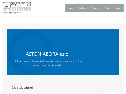aston abora s.r.o. etiketovací stroje, tiskárny etiket, jednoúčelové stroje na míru, optická kontrola produkce a spotřební materiál.