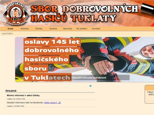 sbor dobrovolných hasičů tuklaty
