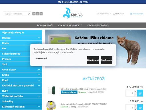 prodej kvalitních chovatelských potřeb a krmiv pro hospodářská zvířata i domácí mazlíčky na krmivasoukup.cz. skvělé ceny, odborné poradenství, osobní přístup a rychlé dodání po celé čr. možnost osobního vyzvednutí v blízkosti prahy.