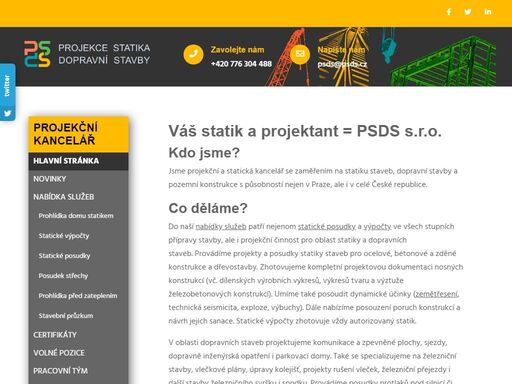 psds s.r.o. - statika a dopravní stavby v české republice. profesionální projektová dokumentace a autorizovaní statikové. působíme v praze a celé čr.