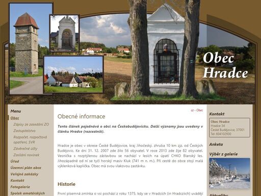 oficiální webové stránky obec hradce